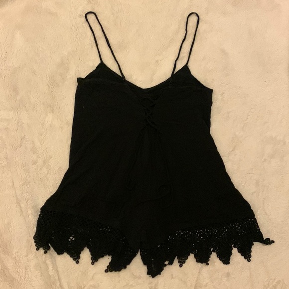 Ecoté Black Romper with Lace and Tie-Up Back Size S - Picture 2 of 5